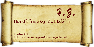 Horánszky Zoltán névjegykártya